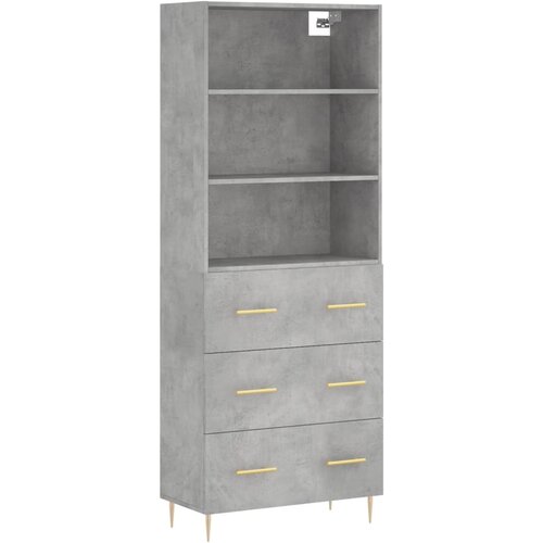 Maison Chic Visoka Komoda - Predalnik betonsko siva 69,5x34x180 cm inženirski les, (21721998) Slike