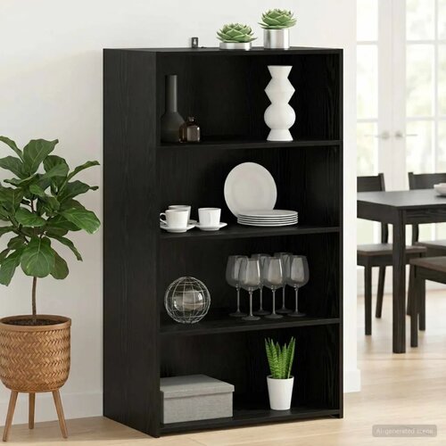  Visoka komoda Crni hrast 70 x 41 x 124 cm Konstruirano drvo - Crni hrast Cijene