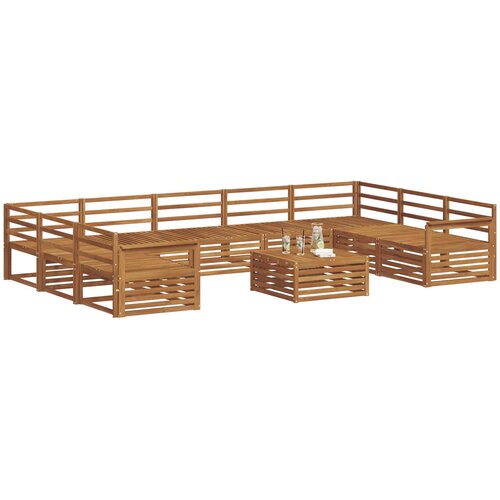  Set vanjskih sofa 10 kom. Prirodna Čvrsto drvo akacije 79 x 79 x 37 cm Slike