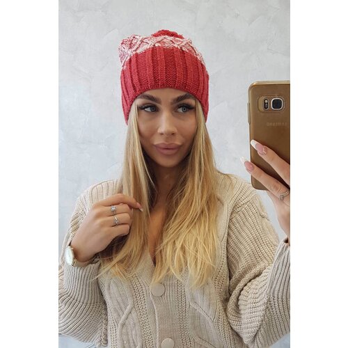 Kesi Cap with fleece Milano K203 ecru melange+red Cene