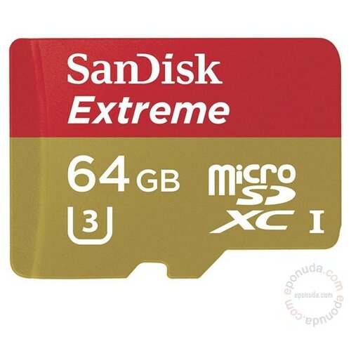 Sandisk MicroSD 64GB Extreme 60MB/S UHS 1, 67006 memorijska kartica Slike