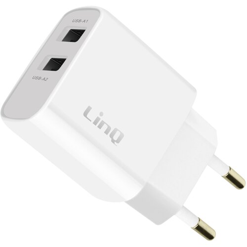 LINQ Dvojni polnilnik USB 10,5 W kompaktne velikosti, Bela, (5000213690) Slike