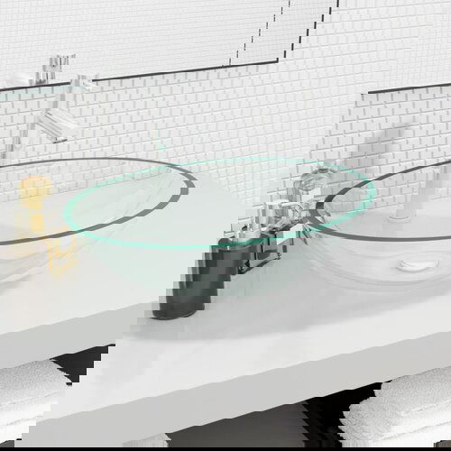 vidaXL Umivaonik stakleni 50 x 37 x 14 cm prozirni Cijene