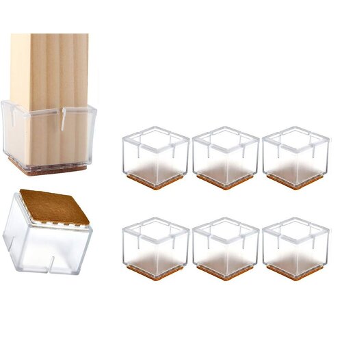 INF Vlečne noge za pohi&amp;scaron;tvo Kvadratna za&amp;scaron;čita za tla 8 kosov Transparent, (21278025) Slike