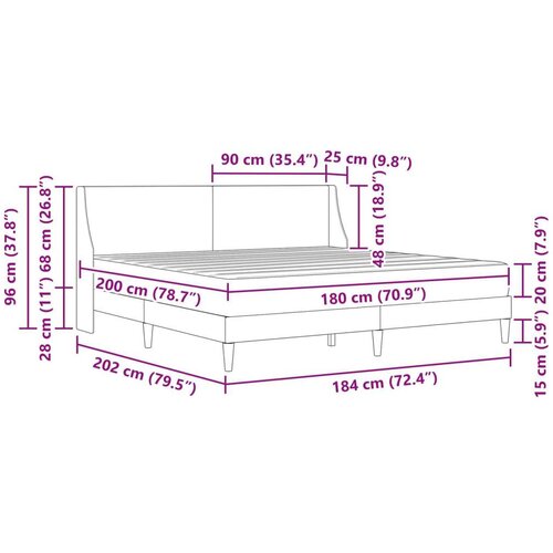 Okvir kreveta s madracem Crna 180 x 200 cm Poliester Slike
