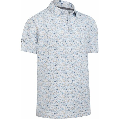 Callaway Mens Golf Novelty Print Polo Bright White L Slike