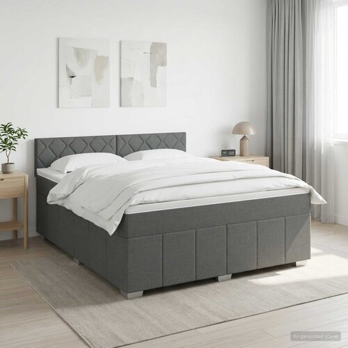  Boxspring krevet s madracem Tamnosiva 140 x 190 cm Tkanina 190 x 140 x 88 cm Cene