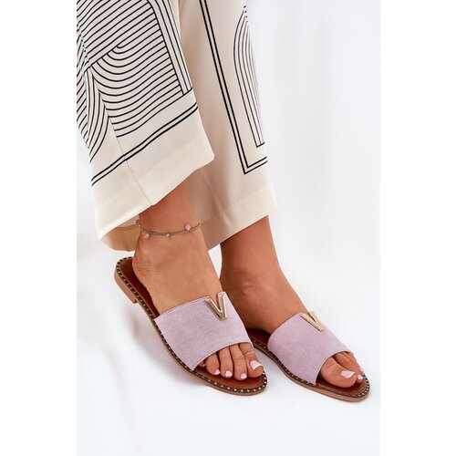 Boto Women's Flat Sandals With Decorative Details Purple Saliena Cene