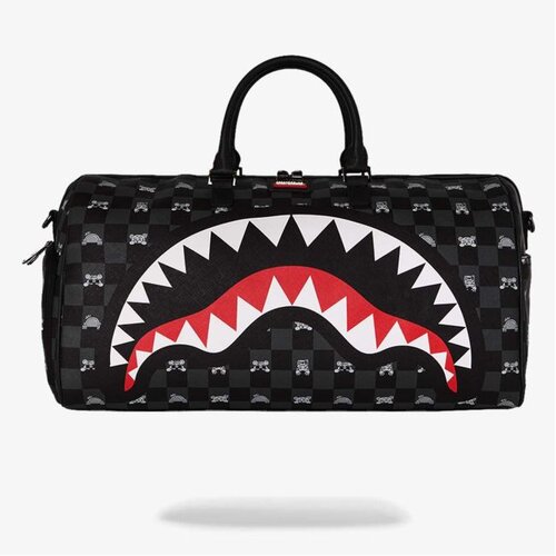 Sprayground Gray peeking character check duffle Slike