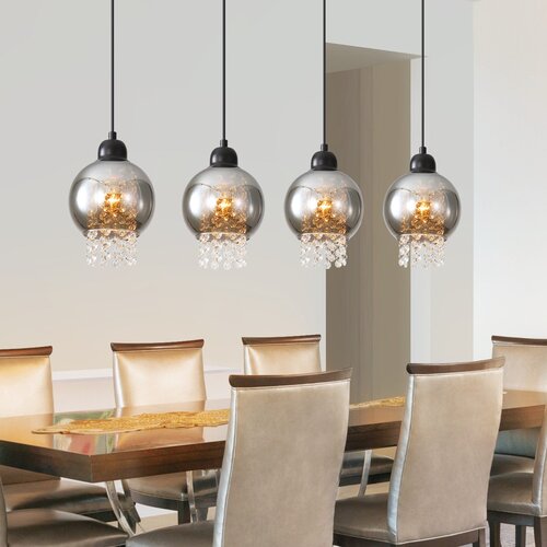 Nettlife Viseča svetilka za jedilno mizo iz črnega kristala E27 Moderna viseča svetilka za dnevno sobo, (22123000) Cene