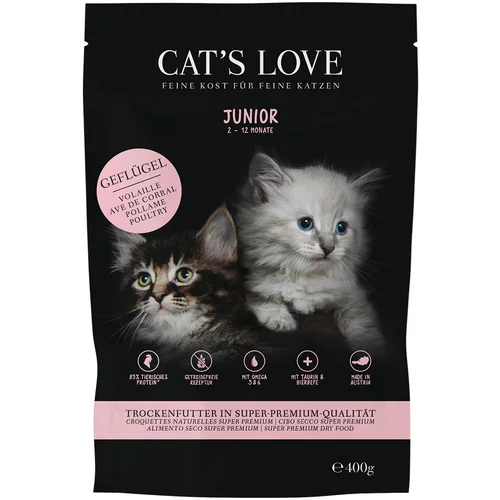 Cat's Love Cat´s Love Junior perutnina - Varčno pakiranje: 2 x 400 g