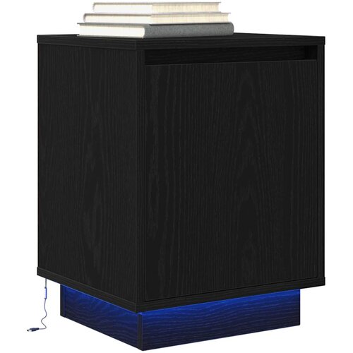  Noćni ormarić s LED svjetlima crni 38x34x50 cm Cijene