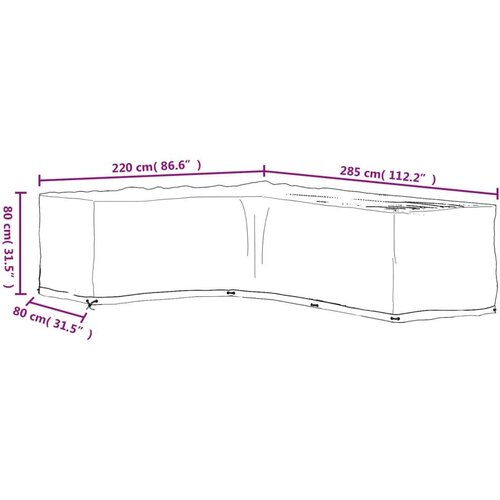 vidaXL Navlake za kutnu vrtnu garnituru 2 kom s 18 ušica 220x285x80 cm Cijene