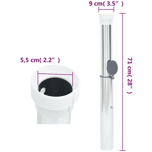  Ukopana baza za suncobran za stup od 40-50 mm srebrna aluminij Slike