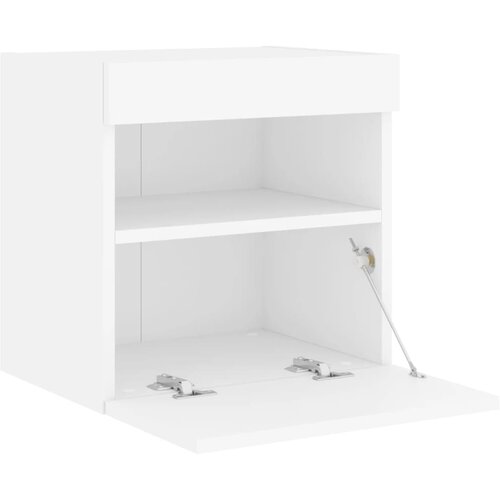  Zidni TV ormarić s LED svjetlima bijeli 40 x 30 x 40 cm Slike