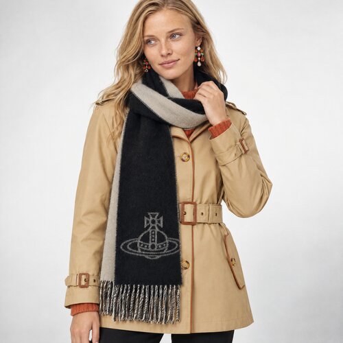 Vivienne Westwood &amp;Scaron;ali &amp;amp; Rute 25X180 SCARF Črna Slike