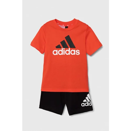 Adidas Otroški bombažen komplet LK BL CO T SET oranžna barva, IV7448