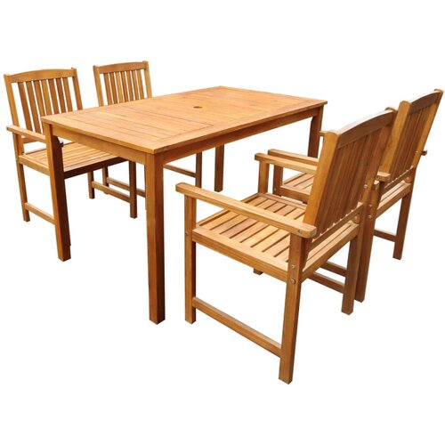  5-dijelni vrtni blagovaonski set bagremovo drvo Smeđa 140 cm table length Cijene