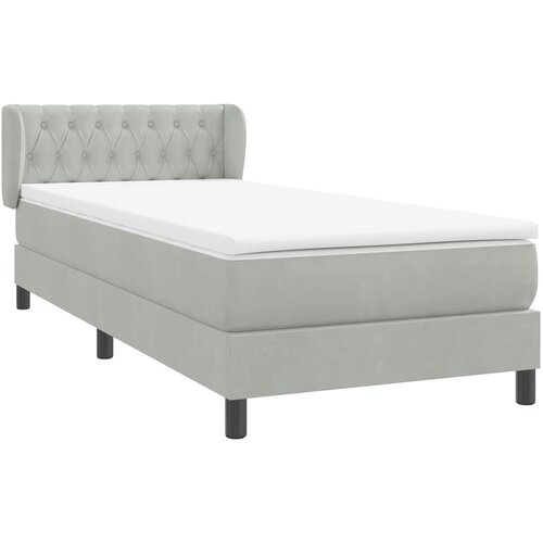 Box Spring krevet s madracem svijetlo sivi 80x220 cm samt Slike