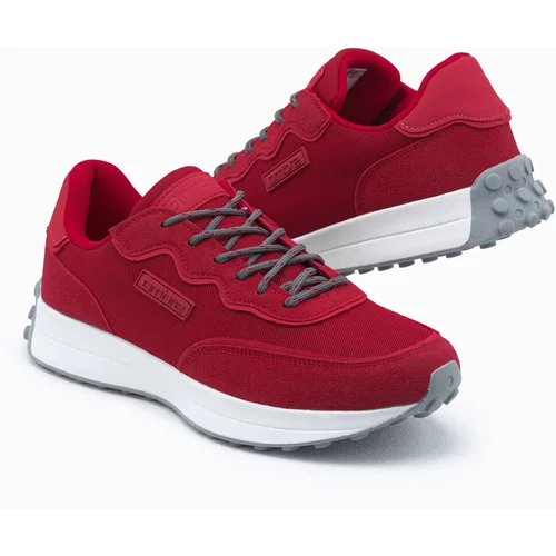 Ombre Men's shoes sneakers in combined materials - red