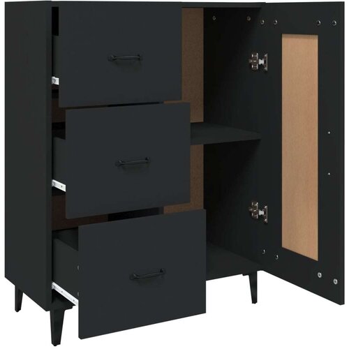  Komoda crna 69 5 x 34 x 90 cm od konstruiranog drva Slike
