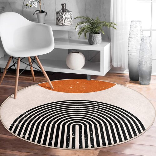 Mila Home Narančasti/krem periv/pogodan za robotski usisavač okrugli tepih &amp;oslash; 80 cm Comfort &amp;ndash; Slike