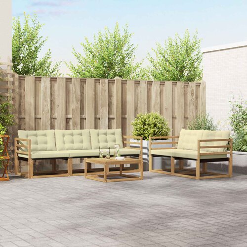  Set vanjskih sofa 6 pcs Bijela i krem 79 x 79 x 37 cm Cene