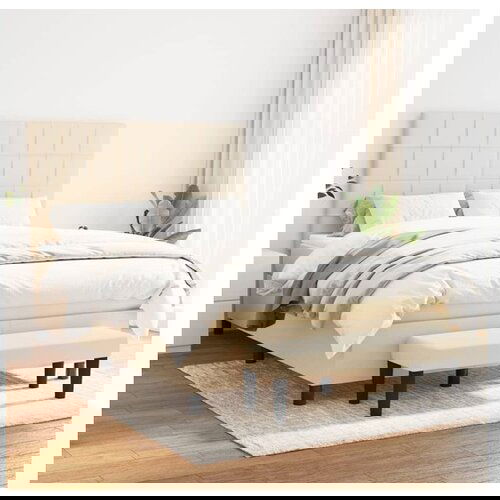 vidaXL Krevet s oprugama i madracem krem 140 x 190 cm od tkanine Cijene