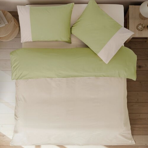  posteljina cb simple set bicolor single - green/merri bej Cene