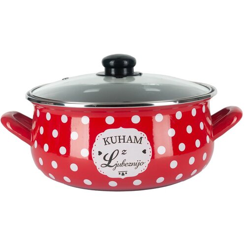 Alpeks Home ALPEKSHOME Kuham z ljubeznijo emajl nizka kozica+pokrov 3,6l, (20476721) Cene