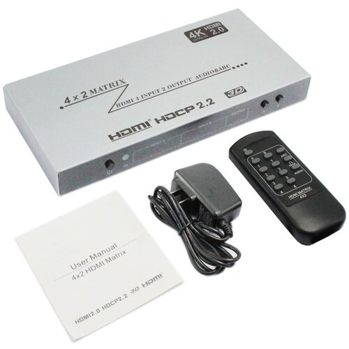 INF 4x2 HDMI matrično stikalo 4K60 – aluminij 4 in 2 izhoda z EDID, RS232, (5000282791) Cene