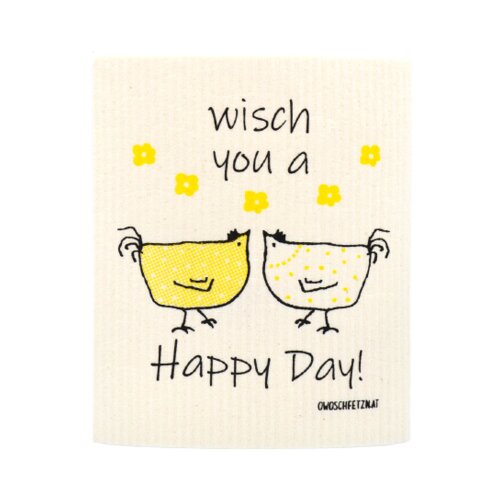 OWOSCHFETZN Gobasta krpa "Kokoš Berta - Happy Day" - Rumena Cene