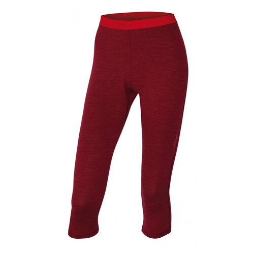 Husky merino thermal underwear 3/4 pants women's dark brick Slike