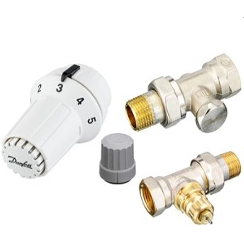 Danfoss Komplet s termostatsko glavo HOME (3-delni, RAS-C, RA-FN (NF) + RLV-S 15, 1/2&amp;quot;, ravni) Slike