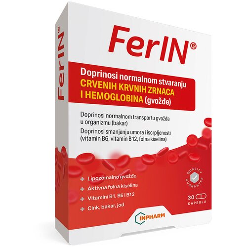 Inpharm Diet FerIN, za anemiju, 30 kapsula Cene