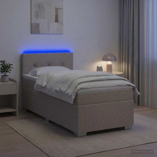  Krevet s box springom, madracem i LED-om Sivosmeđa 80 x 200 cm Cene
