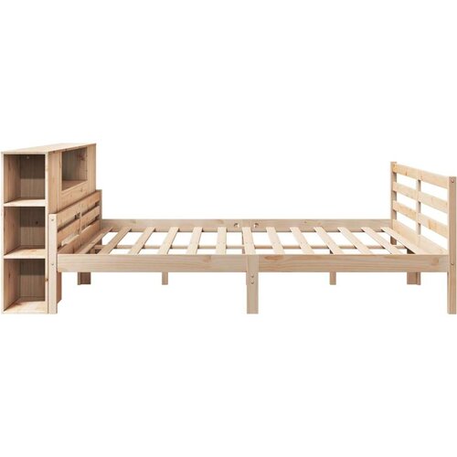 vidaXL Knjižna postelja brez vzmetnice 200x200 cm trdna borovina Cene
