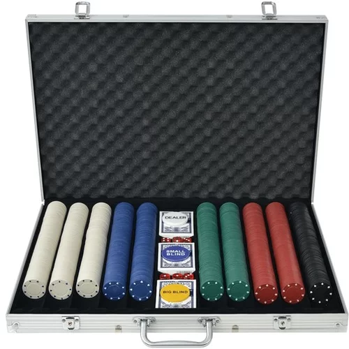  Poker Set s 1000 Žetoni Aluminij