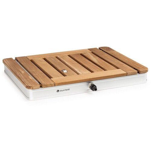 Blumfeldt Sumatra Teak SQ, vrtni tu&amp;scaron;, aluminij, tikov les, ročaj Slike
