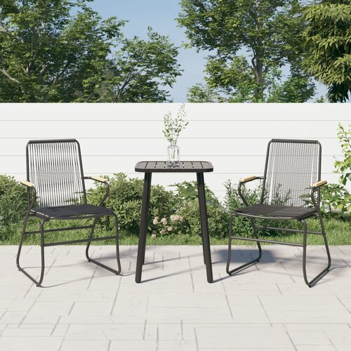  Vrtne stolice 2 kom crne 58 x 59 x 85,5 cm od PVC ratana Cene