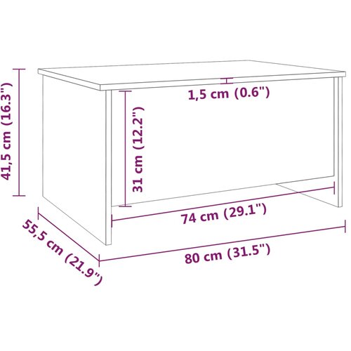  Stolić za kavu sjajni bijeli 80x55,5x41,5 cm konstruirano drvo Slike