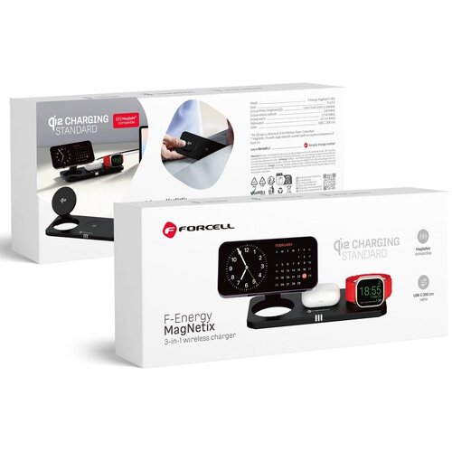 Forcell f-energy magnetix 3w1 QI2 20.5W bežično punjenje kompatibilno sa magsafe crno Slike