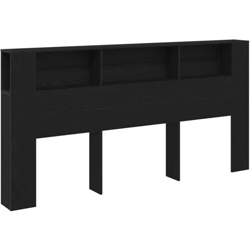  Glava kreveta s ormarićem Crni hrast 200 x 18,5 x 102,5 cm Slike