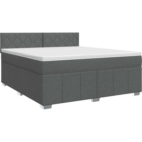  Boxspring krevet s madracem Tamnosiva 140 x 190 cm Tkanina 190 x 140 x 88 cm Slike