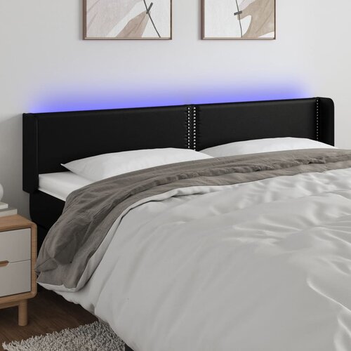  LED uzglavlje crno 183x16x78/88 cm od umjetne kože Cene