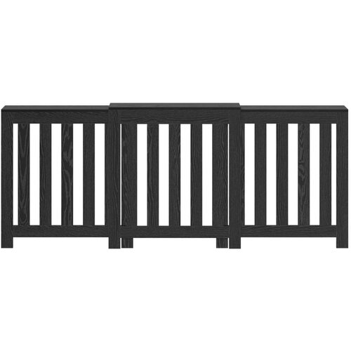 VidaXL Pokrov Radiatorja Črni Hrast 205x21.5x83.5 cm Slike