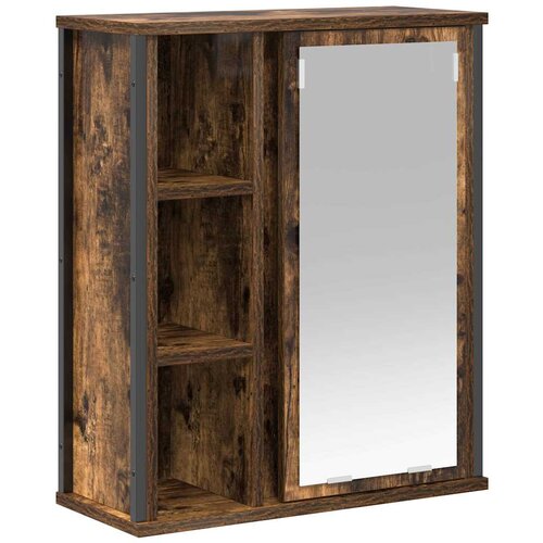 Maison Chic Kopalniška stenska omarica - Kopalniške omarica z ogledalom dimljen hrast 50x21x60cm iu694, (22064010) Cene