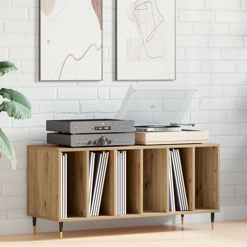 vidaXL ORMAR ZA VINILE Staro drvo Kompozitno drvo, metal Srednje Cijene