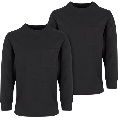 Urban Classics Boys&amp;#039; T-Shirt Pocket - 2 Pack Black+Black Slike