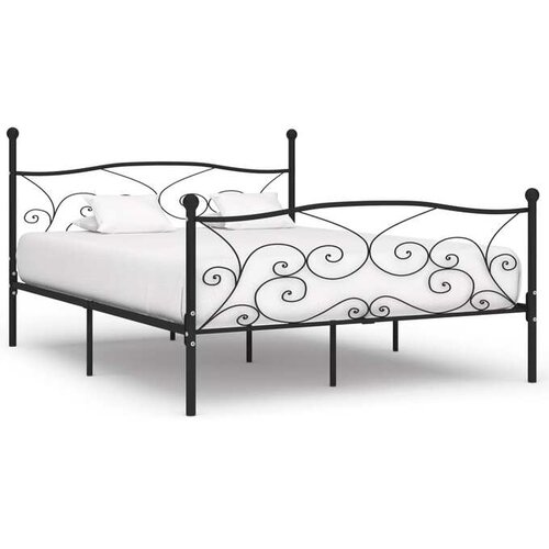  Za krevet s podnicama crni metalni 180 x 200 cm Cijene